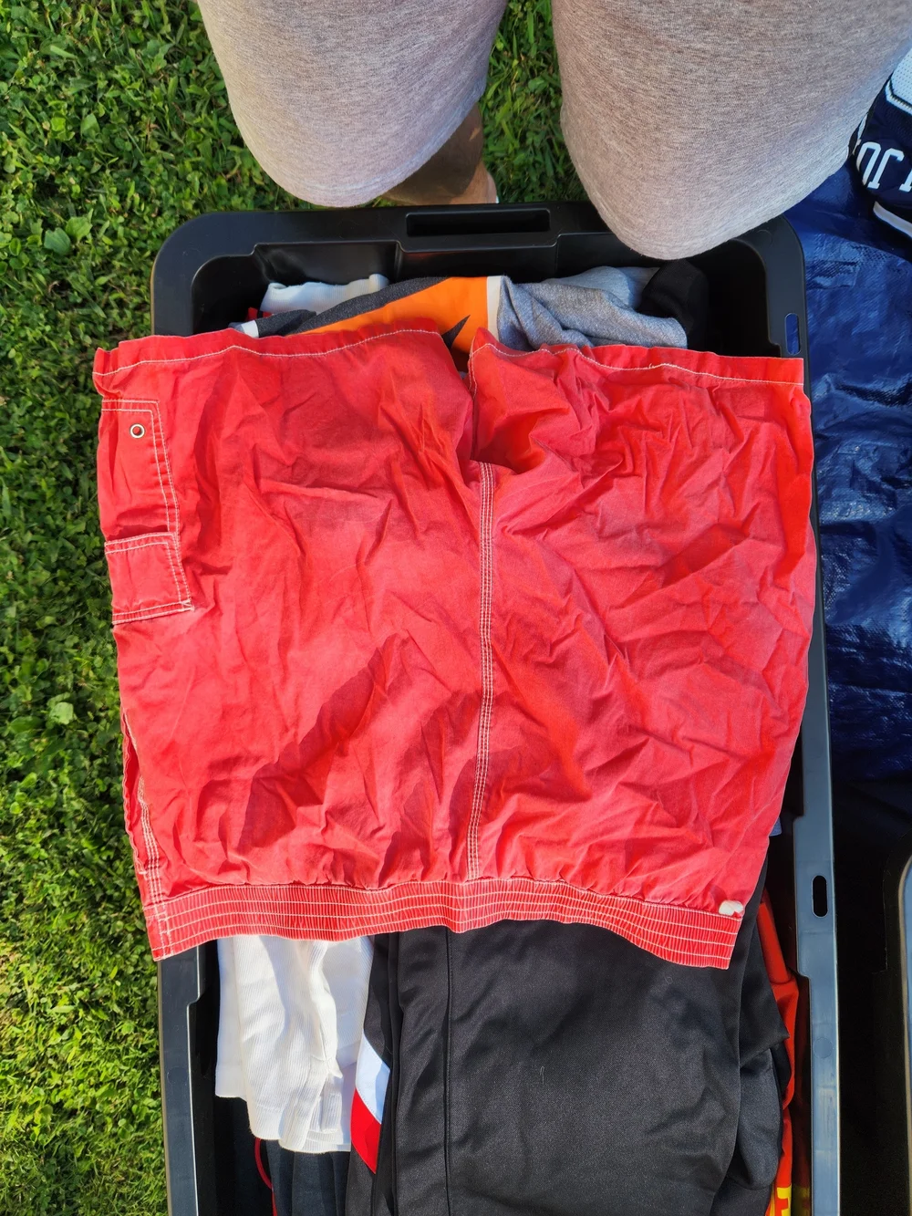 Polo by Ralph Lauren Men's Red Swim Trunks with Blue Polo Logo Men Large